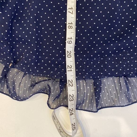 Blue Bird Polka Dot Sheer Dress Floral Appliqué Halter Midi Shift Dress Sz S Jun - Picture 12 of 13